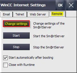 Change settings